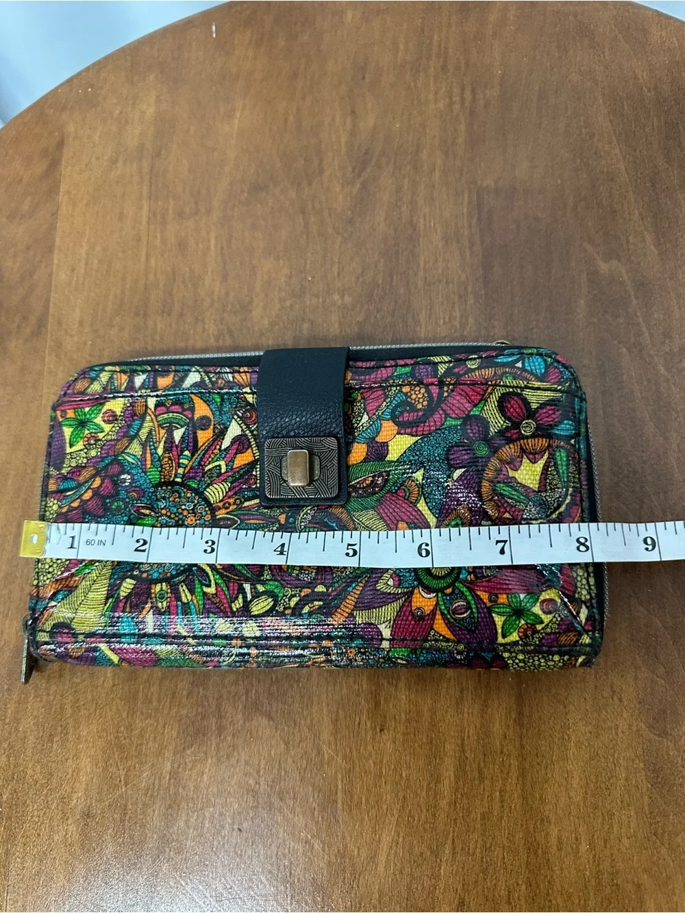 Sakroots Multicolor rainbow spirit desert smart phone Wallet with Black Snap